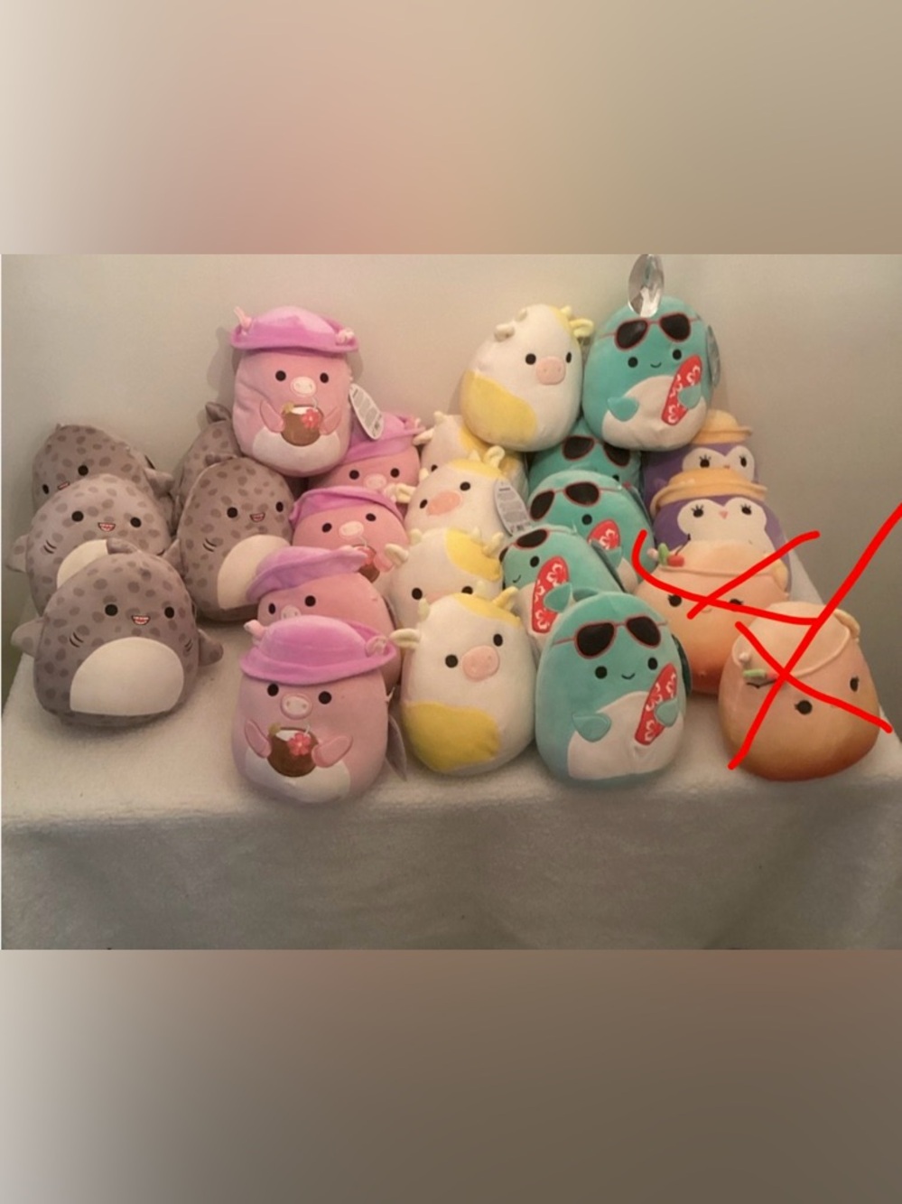 Squishmallows Assorted Plush Bundle - Pink, Purple, Yellow, Teal, Gray, Peach